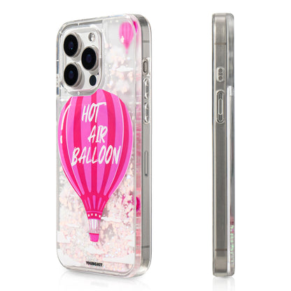 Apple iPhone 16 Pro Kılıf M-safe Şarj Özellikli Parlak Kumlu Sıvılı Youngkit Pink Dream Quicksand Serisi Kapak - Görsel 3