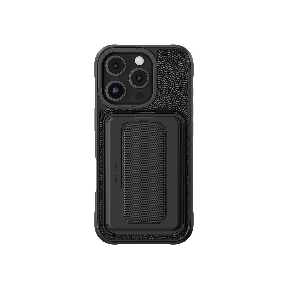 Apple iPhone 16 Pro Kılıf M-safe Şarj Özellikli Standlı Kartlıklı Set Amazingthing Glamour Luxe Serisi Kapak - Görsel 2