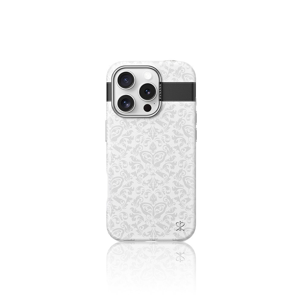 Apple iPhone 16 Pro Kılıf M-safe Şarj Özellikli Suni Deri Tasarımlı Desenli Pynana Print Serisi Kapak