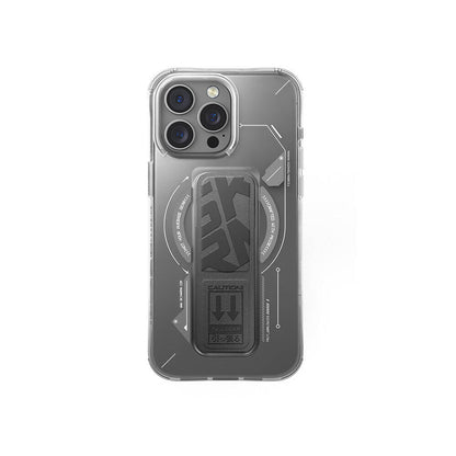 Apple iPhone 16 Pro Kılıf M-safe Şarj Özellikli Teknoloji Desenli Standlı Skinarma Helio Kapak