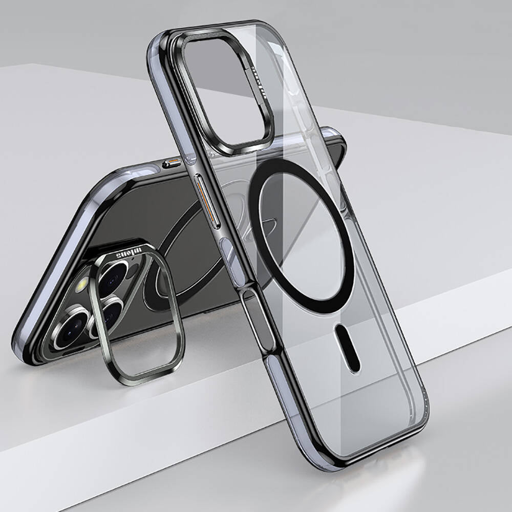 Apple iPhone 16 Pro Kılıf M-safe Şarj Özellikli Wlons Standlı Efsane Kapak - Görsel 2