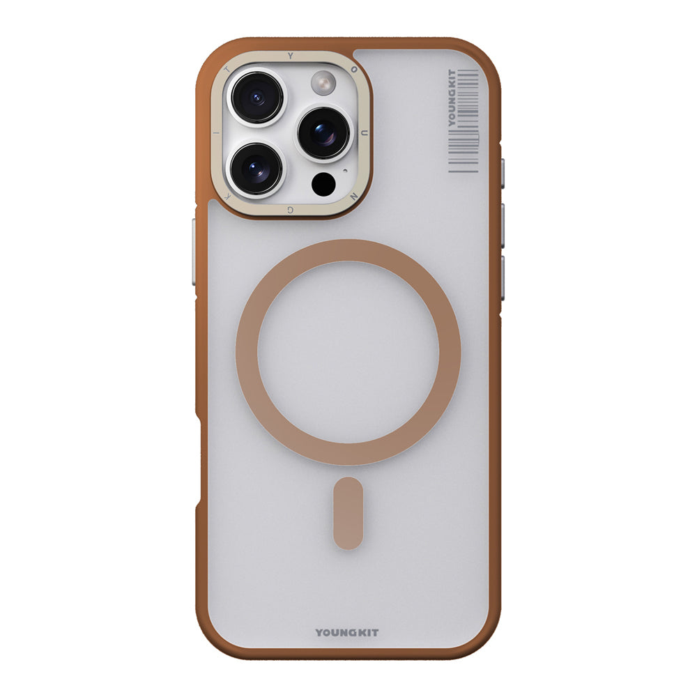 Apple iPhone 16 Pro Kılıf M-safe Şarj Özellikli Youngkit Rock Sand Serisi Kapak - Görsel 5