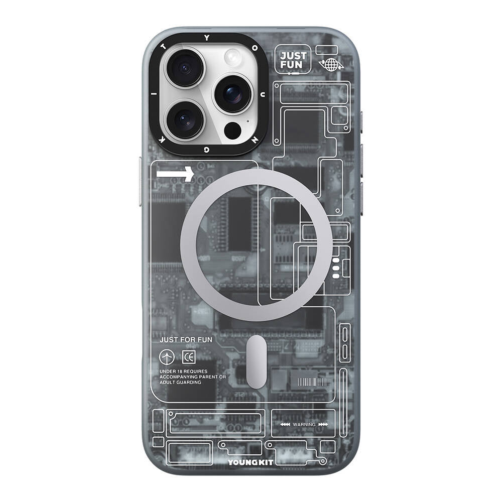 Apple iPhone 16 Pro Kılıf M-safe Şarj Özellikli Youngkit Technology Serisi Kapak - Görsel 3