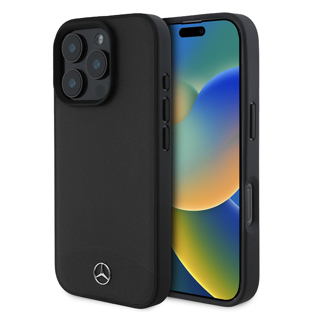 Apple iPhone 16 Pro Kılıf Mercedes Benz Orjinal Lisanslı M-safe Şarj Özellikli Dokulu ve Düz Deri Kapak - Görsel 2