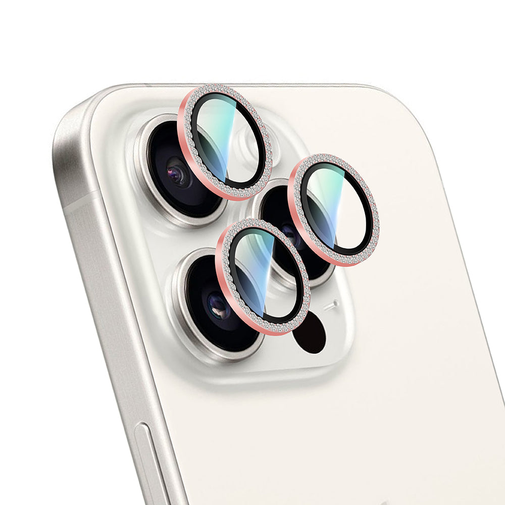 Apple iPhone 16 Pro Max CaseWorld Alloy Sparkling Diamond Serisi Taşlı Lens Koruyucu - Görsel 3