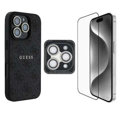 Apple iPhone 16 Pro Max Guess Orjinal Lisanslı Kılıf + Ekran Koruyucu + Lens Koruyucu 3in1 Aksesuar Seti - Görsel 4