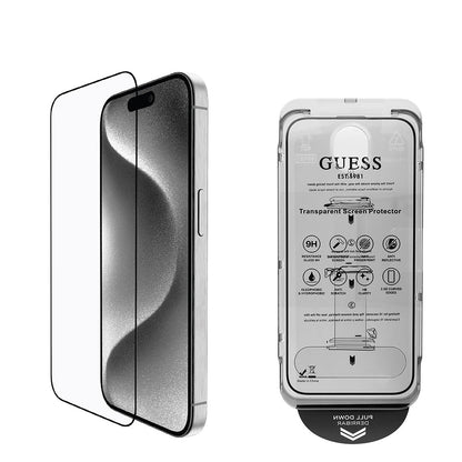 Apple iPhone 16 Pro Max Guess Orjinal Lisanslı Temperli Cam Ekran Koruyucu Uygulama Aparatlı Outline Serisi - Görsel 2