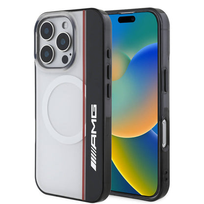 Apple iPhone 16 Pro Max Kılıf AMG Orjinal Lisanslı M-safe Şarj Özellikli IML Baskı Logolu Çift Katmanlı Bow Lines Kapak - Görsel 3