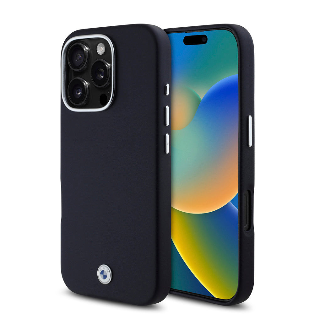 Apple iPhone 16 Pro Max Kılıf BMW Orjinal Lisanslı M-safe Şarj Özellikli Metal Logolu Tam Kaplama Deri Kapak - Görsel 3