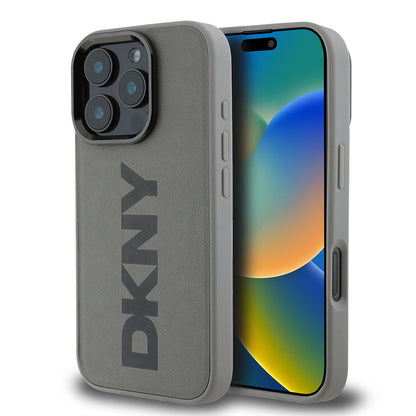 Apple iPhone 16 Pro Max Kılıf DKNY Orjinal Lisanslı M-safe Şarj Özellikli PU Deri Plain Kapak - Görsel 2