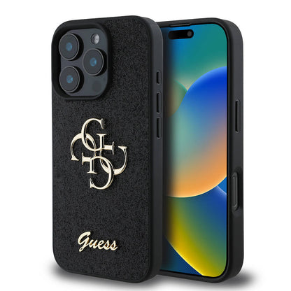 Apple iPhone 16 Pro Max Kılıf Guess Orjinal Lisanslı 4G Büyük Metal Logolu Glitter Kapak - Görsel 2