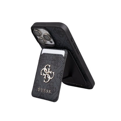 Apple iPhone 16 Pro Max Kılıf Guess Orjinal Lisanslı M-safe Şarj Özellikli 4G Metal Büyük Logolu Kartlıklı Kapak - Görsel 2