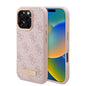 Apple iPhone 16 Pro Max Kılıf Guess Orjinal Lisanslı M-safe Şarj Özellikli 4G Desenli PU Metal Plaka Klasik Logolu Kapak
