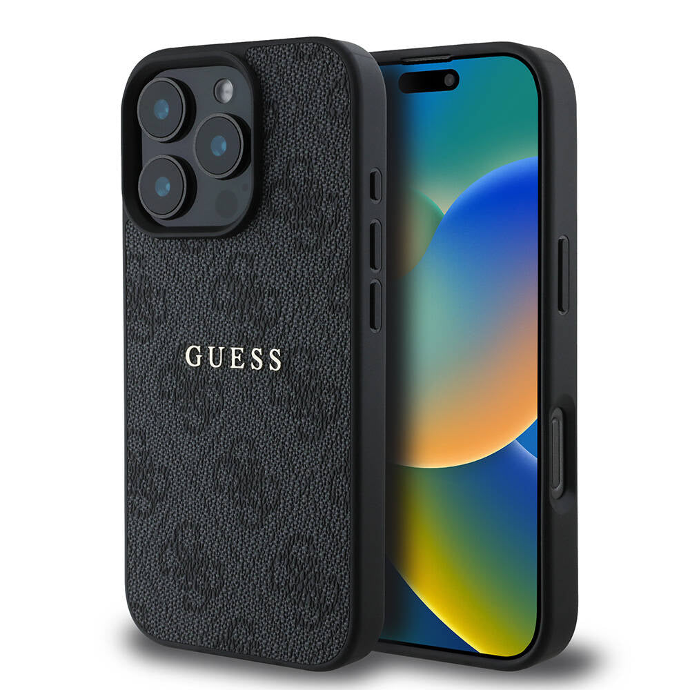 Apple iPhone 16 Pro Max Kılıf Guess Orjinal Lisanslı M-safe Şarj Özellikli 4G Desenli Yazı Logolu Kapak - Görsel 3