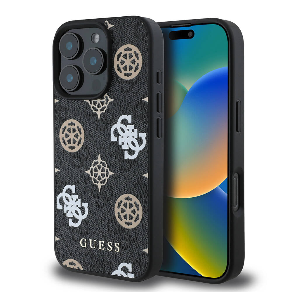 Apple iPhone 16 Pro Max Kılıf Guess Orjinal Lisanslı M-safe Şarj Özellikli 4G Desenli Yazı Logolu Peony Kapak - Görsel 2