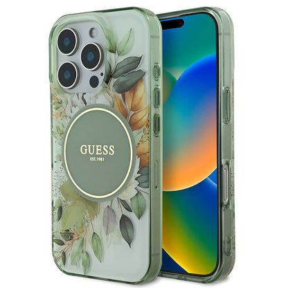 Apple iPhone 16 Pro Max Kılıf Guess Orjinal Lisanslı M-safe Şarj Özellikli Flower Tonal Circle Kapak - Görsel 2