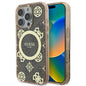 Apple iPhone 16 Pro Max Kılıf Guess Orjinal Lisanslı M-safe Şarj Özellikli IML Peony ve 4G Desenli Klasik Logolu Kapak