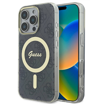 Apple iPhone 16 Pro Max Kılıf Guess Orjinal Lisanslı M-safe Şarj Özellikli Yazı Logolu 4G Desenli Kapak - Görsel 2