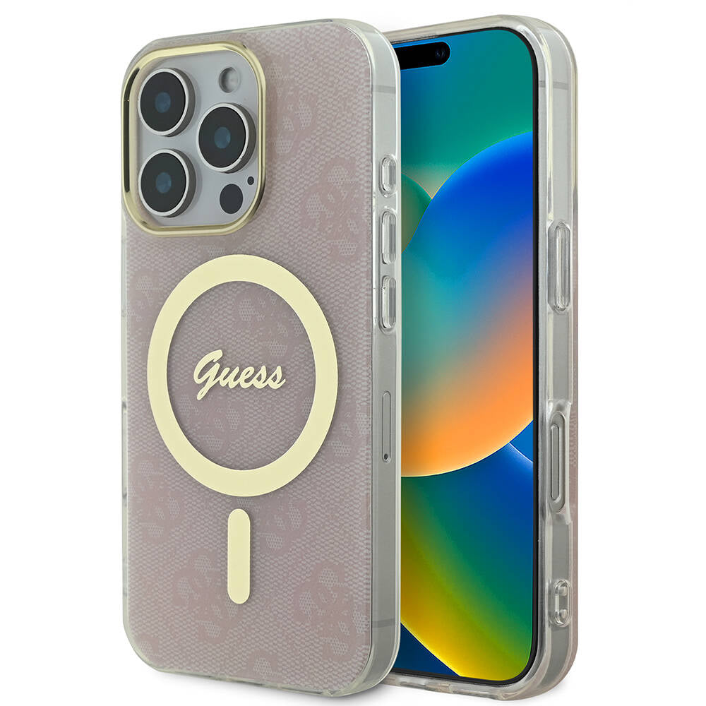 Apple iPhone 16 Pro Max Kılıf Guess Orjinal Lisanslı M-safe Şarj Özellikli Yazı Logolu 4G Desenli Kapak - Görsel 4