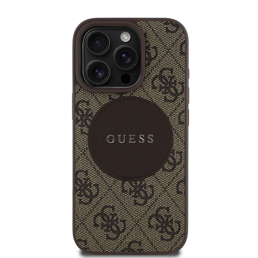 Apple iPhone 16 Pro Max Kılıf Guess Orjinal Lisanslı M-safe Şarj Özellikli Yazı Logolu Circle Classic Kapak - Görsel 4