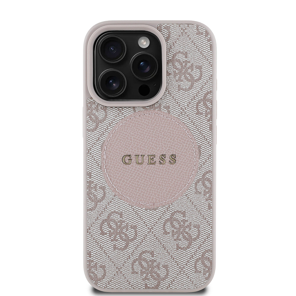 Apple iPhone 16 Pro Max Kılıf Guess Orjinal Lisanslı M-safe Şarj Özellikli Yazı Logolu Circle Classic Kapak - Görsel 3