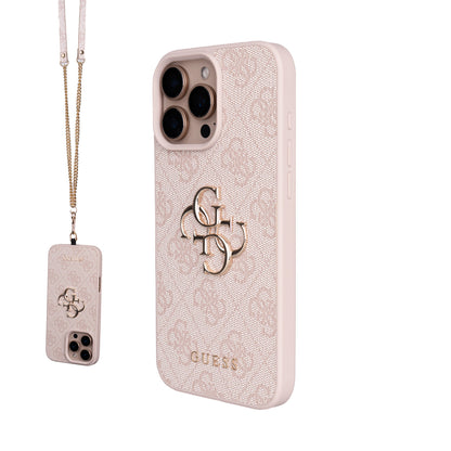 Apple iPhone 16 Pro Max Kılıf Guess Orjinal Lisanslı PU Deri 4G Büyük Metal Logolu Çapraz Vücut Askılı Kapak - Görsel 2