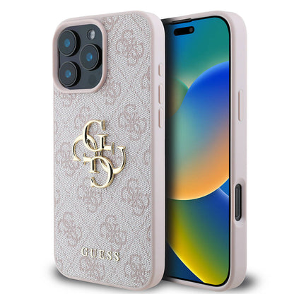 Apple iPhone 16 Pro Max Kılıf Guess Orjinal Lisanslı PU Deri 4G Desenli Metal Büyük 4G ve Yazı Logolu Kapak - Görsel 3