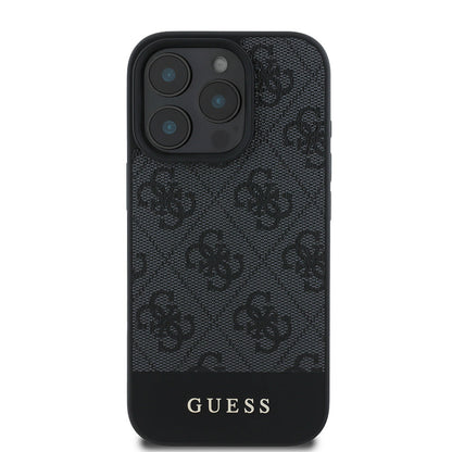 Apple iPhone 16 Pro Max Kılıf Guess Orjinal Lisanslı PU Deri Şerit Logo Dizaynlı Kapak - Görsel 2