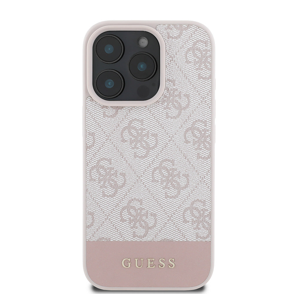 Apple iPhone 16 Pro Max Kılıf Guess Orjinal Lisanslı PU Deri Şerit Logo Dizaynlı Kapak - Görsel 3