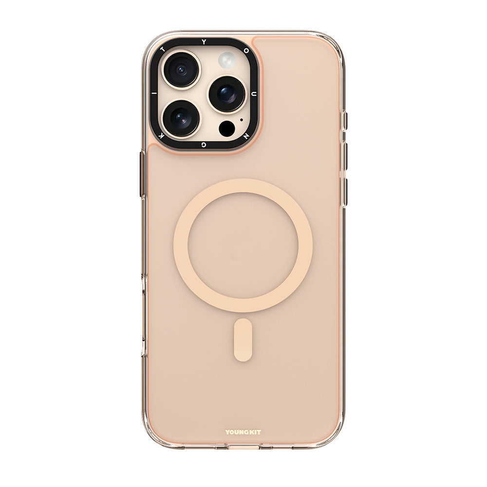 Apple iPhone 16 Pro Max Kılıf M-safe Şarj Özellikli Cam Arka Yüzey TPU Youngkit Gemstone Clear Serisi Kapak - Görsel 2