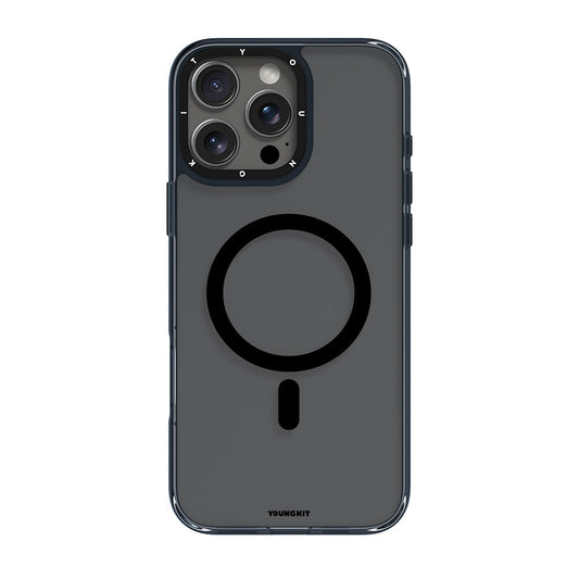 Apple iPhone 16 Pro Max Kılıf M-safe Şarj Özellikli Cam Arka Yüzey TPU Youngkit Gemstone Clear Serisi Kapak