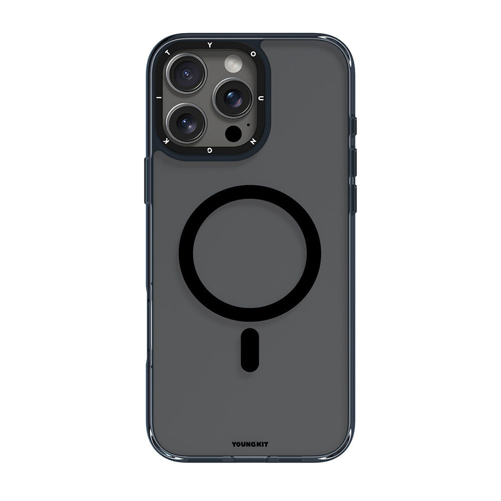 Apple iPhone 16 Pro Max Kılıf M-safe Şarj Özellikli Cam Arka Yüzey TPU Youngkit Gemstone Clear Serisi Kapak - Görsel 3