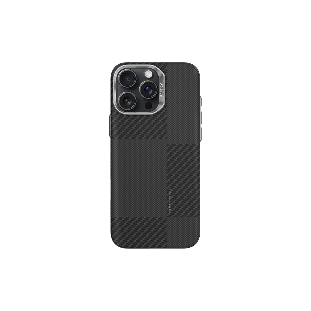 Apple iPhone 16 Pro Max Kılıf M-safe Şarj Özellikli 600D Metal Kamera Çerçeveli Raptic Aramid Fiber Croxx Mondrian Serisi Kapak - Görsel 2