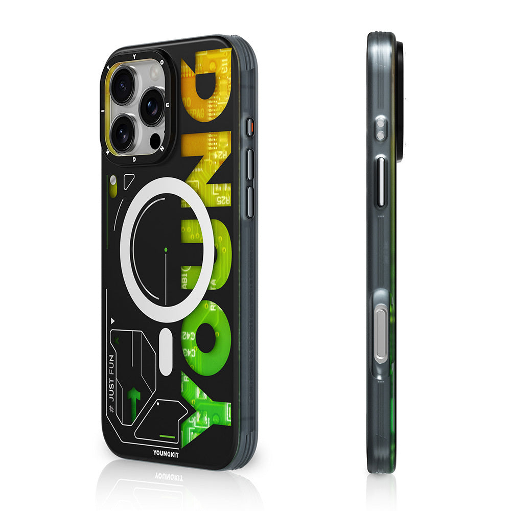 Apple iPhone 16 Pro Max Kılıf M-safe Şarj Özellikli Airbagli Çift Katmanlı Youngkit Future Serisi Kapak - Görsel 2