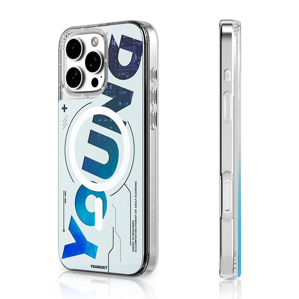 Apple iPhone 16 Pro Max Kılıf M-safe Şarj Özellikli Airbagli Çift Katmanlı Youngkit Future Streamer Serisi Kapak - Görsel 2