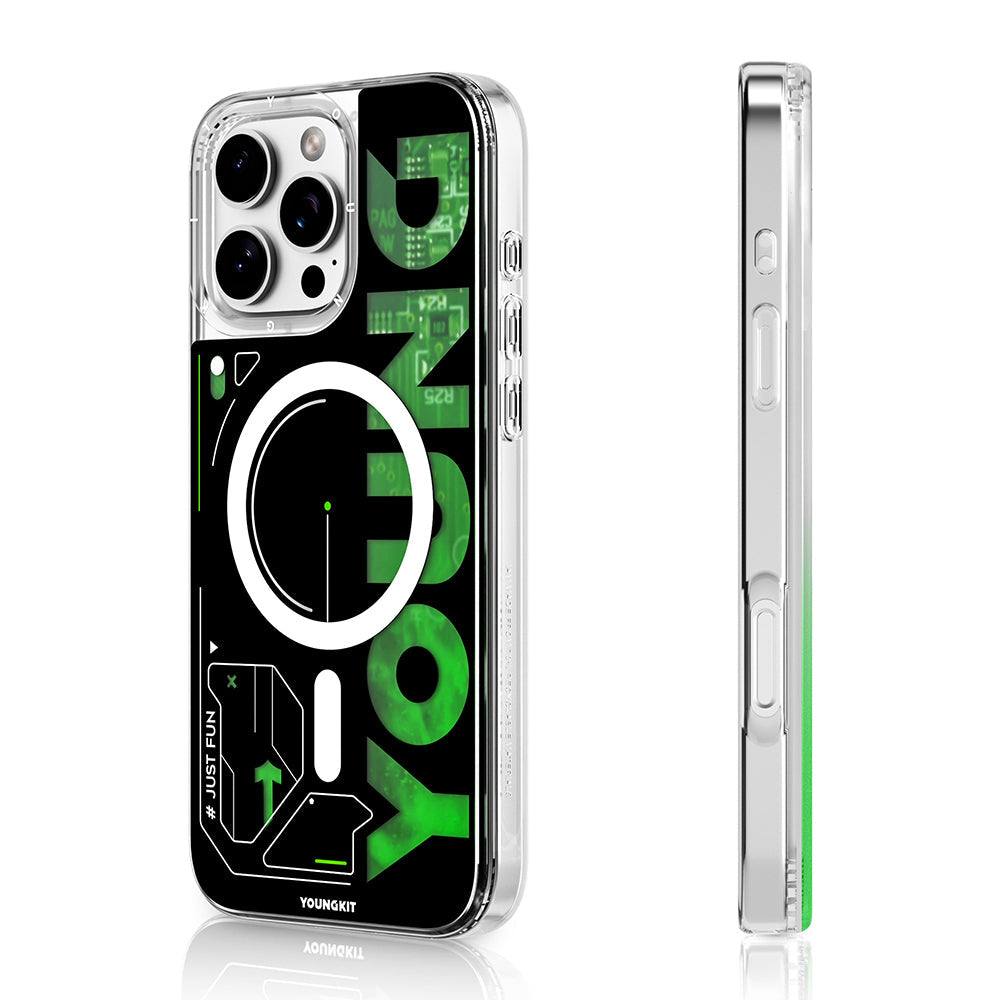 Apple iPhone 16 Pro Max Kılıf M-safe Şarj Özellikli Airbagli Çift Katmanlı Youngkit Future Streamer Serisi Kapak - Görsel 4