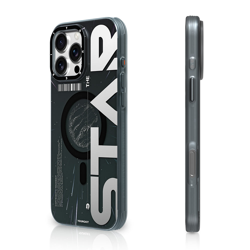 Apple iPhone 16 Pro Max Kılıf M-safe Şarj Özellikli Airbagli Hologram Tasarımlı Youngkit Interstellar Serisi Kapak - Görsel 4