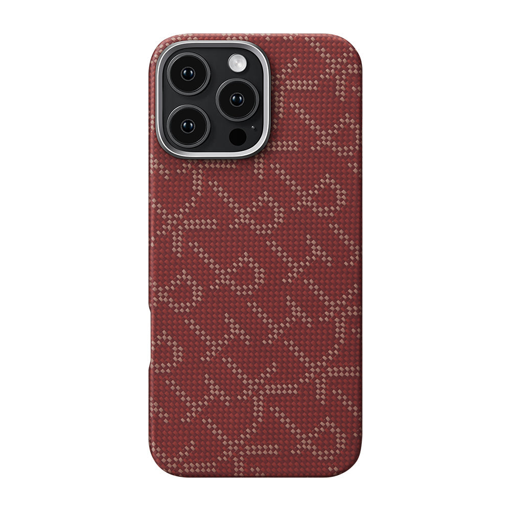 Apple iPhone 16 Pro Max Kılıf M-safe Şarj Özellikli Aramid Fiber Pitaka Tactile Woven Monogram Serisi Kapak - Görsel 4