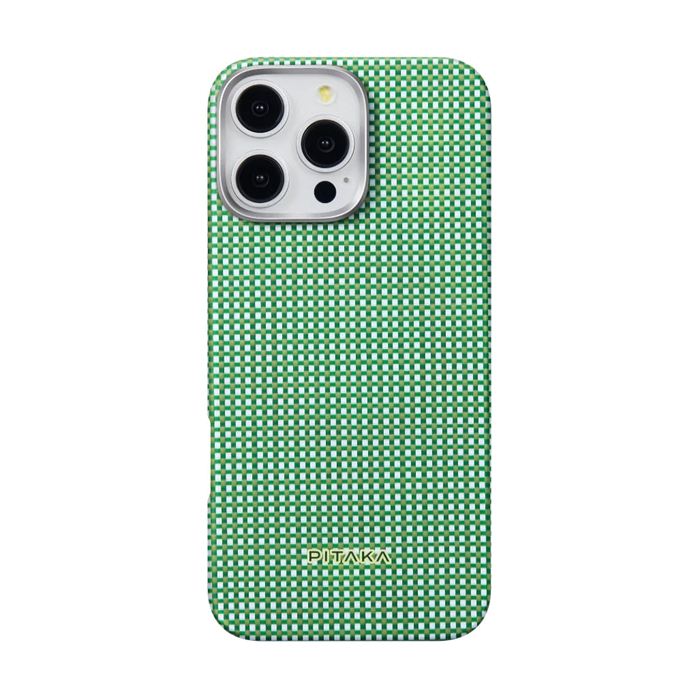 Apple iPhone 16 Pro Max Kılıf M-safe Şarj Özellikli Aramid Fiber Pitaka Ultra-Slim Classic Serisi Forest Green Kapak - Görsel 2