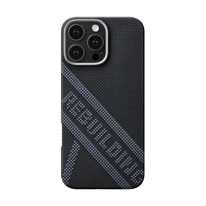 Apple iPhone 16 Pro Max Kılıf M-safe Şarj Özellikli Aramid Fiber Re-TROS Tasarımlı Pitaka Tactile Woven Rebuilding Serisi Kapak - Görsel 3