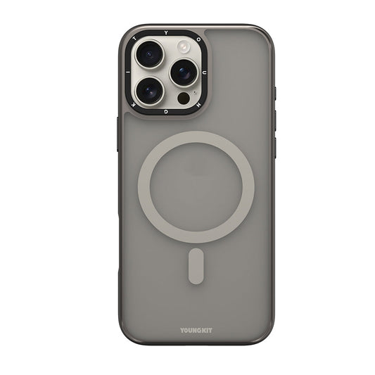 Apple iPhone 16 Pro Max Kılıf M-safe Şarj Özellikli Cam Arka Yüzey TPU Youngkit Gemstone Serisi Kapak