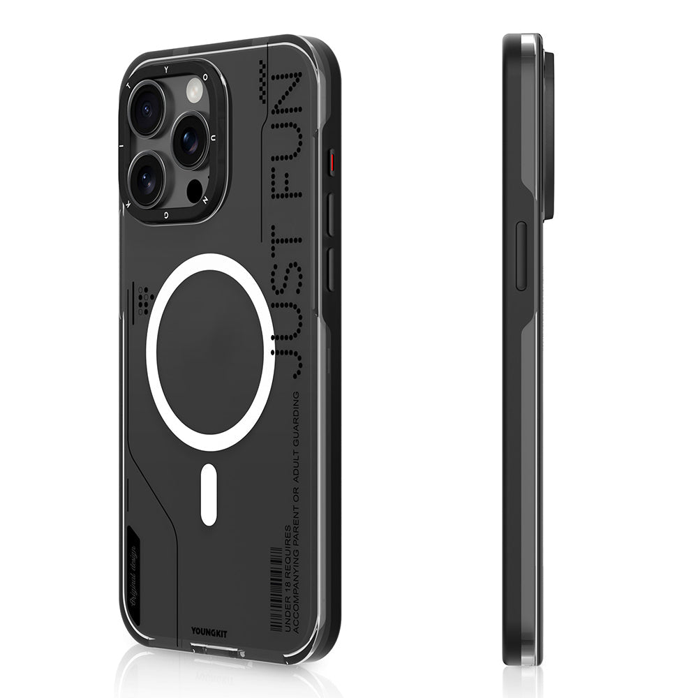 Apple iPhone 16 Pro Max Kılıf M-safe Şarj Özellikli Çıkarılabilir Arka Yüzeyli Youngkit Mecha Kapak - Görsel 3