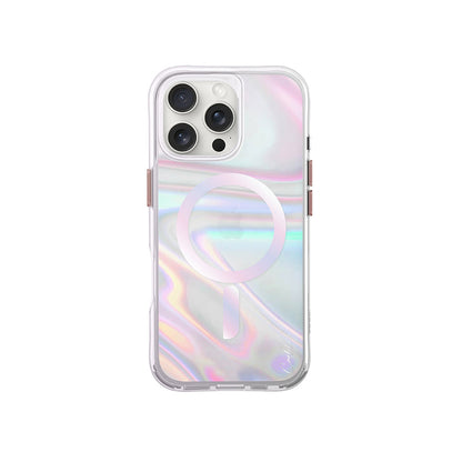 Apple iPhone 16 Pro Max Kılıf M-safe Şarj Özellikli Holografik Şeffaf Arka Yüzey Coehl Savon Kapak - Görsel 2