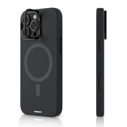 Apple iPhone 16 Pro Max Kılıf M-safe Şarj Özellikli Kamera Standlı Youngkit Bitty Cream Kapak - Görsel 4