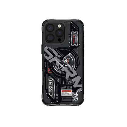 Apple iPhone 16 Pro Max Kılıf M-safe Şarj Özellikli Katmanlı Makine Temalı SkinArma Ekho Kapak - Görsel 3
