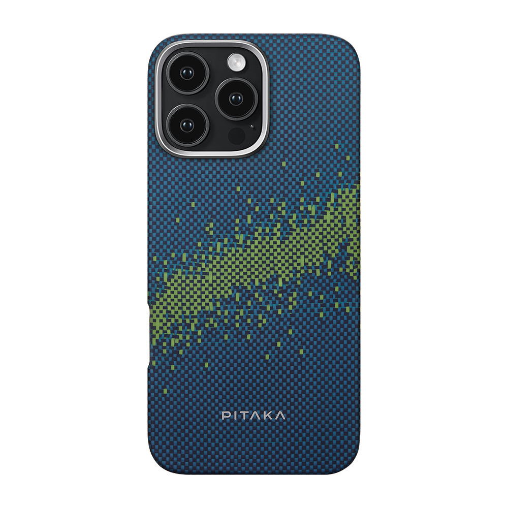 Apple iPhone 16 Pro Max Kılıf M-safe Şarj Özellikli Lumintex Teknolojili Fosforlu Özellikli Aramid Fiber Pitaka Tactile Woven Starpeak Serisi Milky Way Galaxy Kapak - Görsel 2