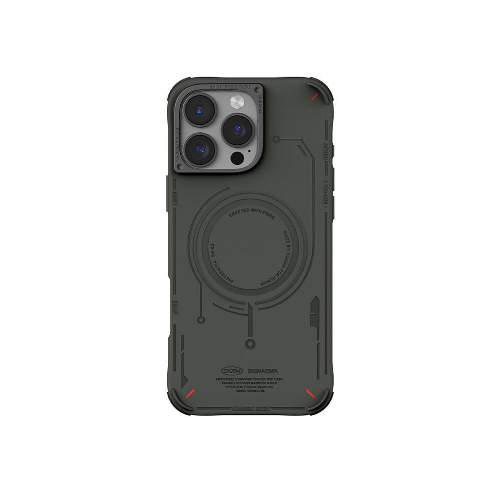 Apple iPhone 16 Pro Max Kılıf M-safe Şarj Özellikli Metal Kamera Çerçeveli Skinarma Mecha Serisi Kapak - Görsel 2
