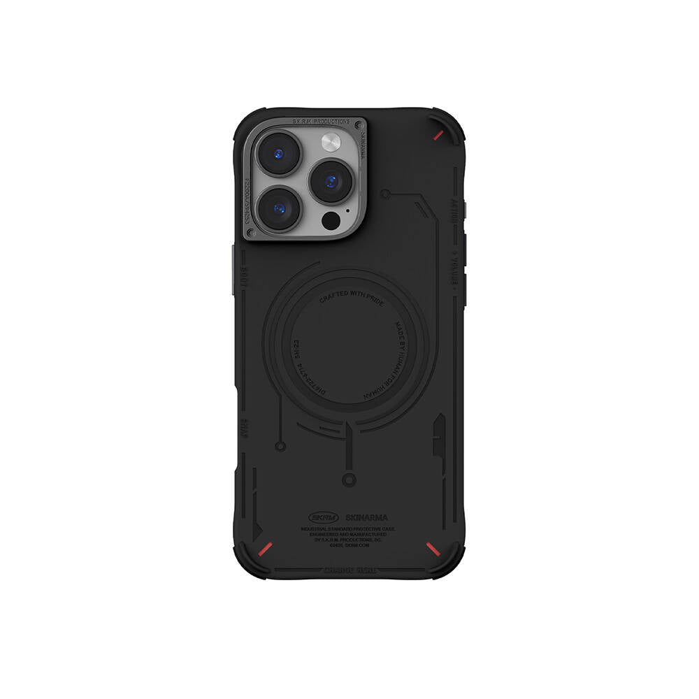 Apple iPhone 16 Pro Max Kılıf M-safe Şarj Özellikli Metal Kamera Çerçeveli Skinarma Mecha Serisi Kapak - Görsel 5