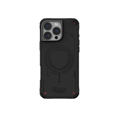 Apple iPhone 16 Pro Max Kılıf M-safe Şarj Özellikli Metal Kamera Çerçeveli Skinarma Mecha Serisi Kapak - Görsel 5
