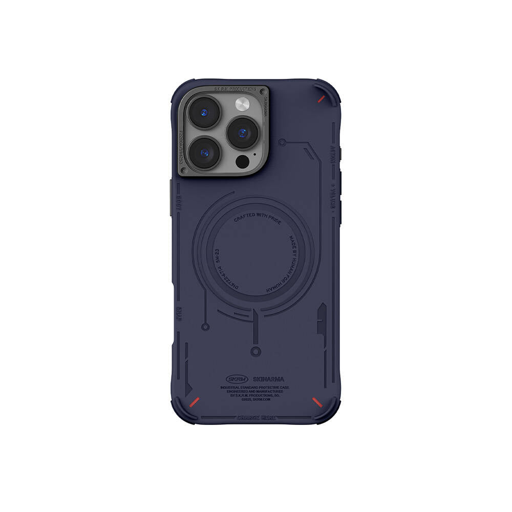 Apple iPhone 16 Pro Max Kılıf M-safe Şarj Özellikli Metal Kamera Çerçeveli Skinarma Mecha Serisi Kapak - Görsel 4